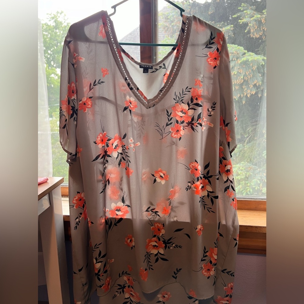Thin floral blouse